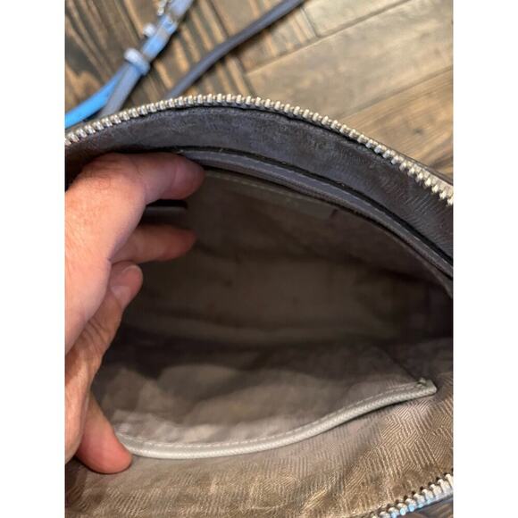 Michael Kors Small Cindy Dome Grey Crossbody Purse Neutral Classy Preppy Stains - Picture 8 of 15